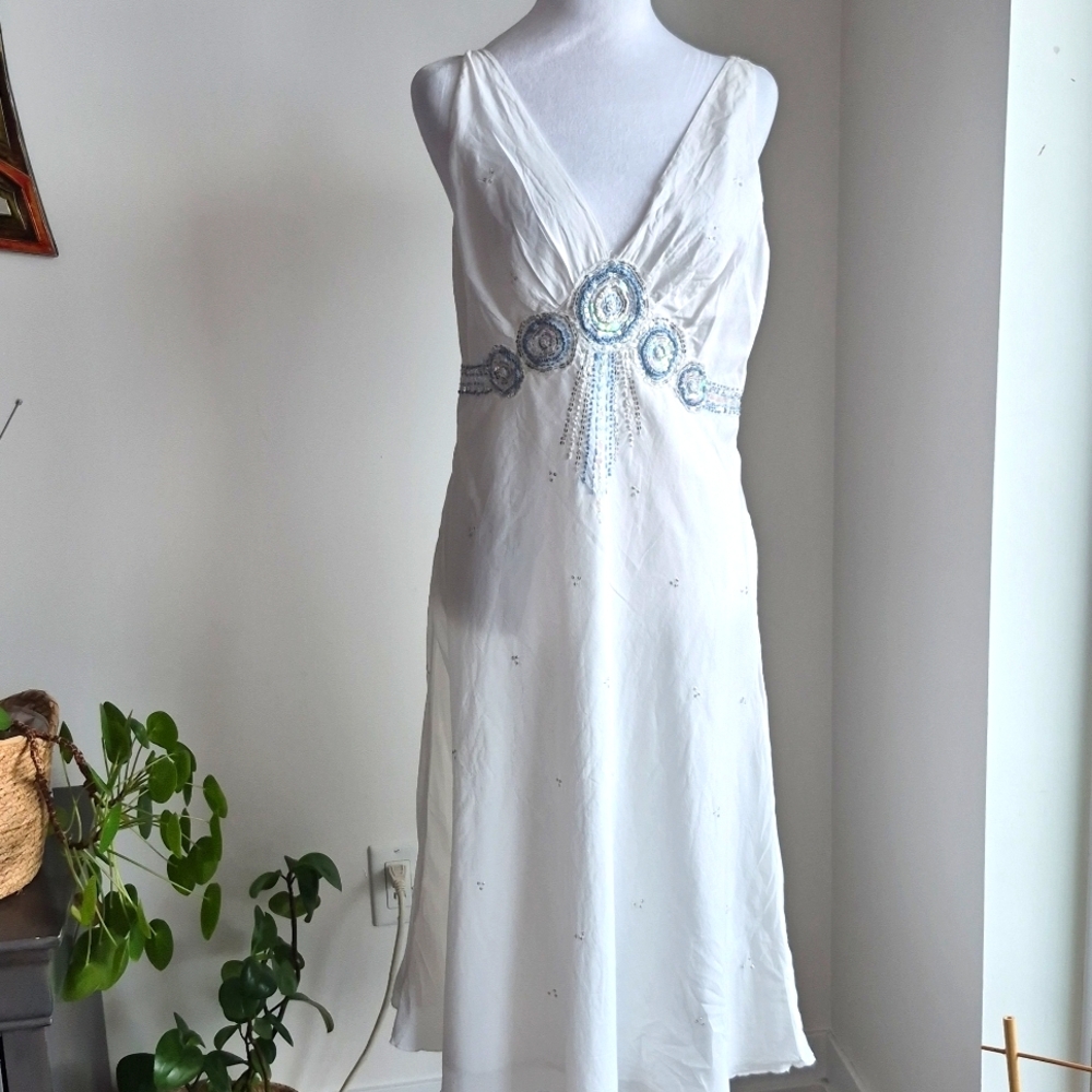 Nougat London White Cotton Mididress Size 3 (UK 14)